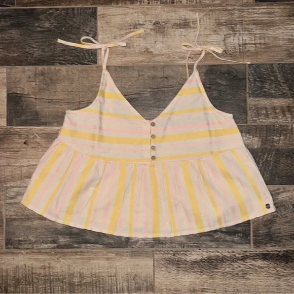 Roxy Open Eyes Striped Tank Top - M - Picture 3 of 4